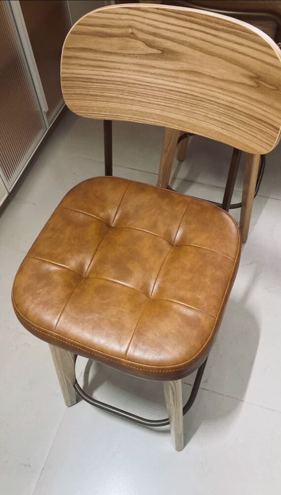 เก้าอี้บาร์ MY DOLLS HOUSE COCO 65 ซม. สีไม้อ่อน เบาะสีน้ำตาล